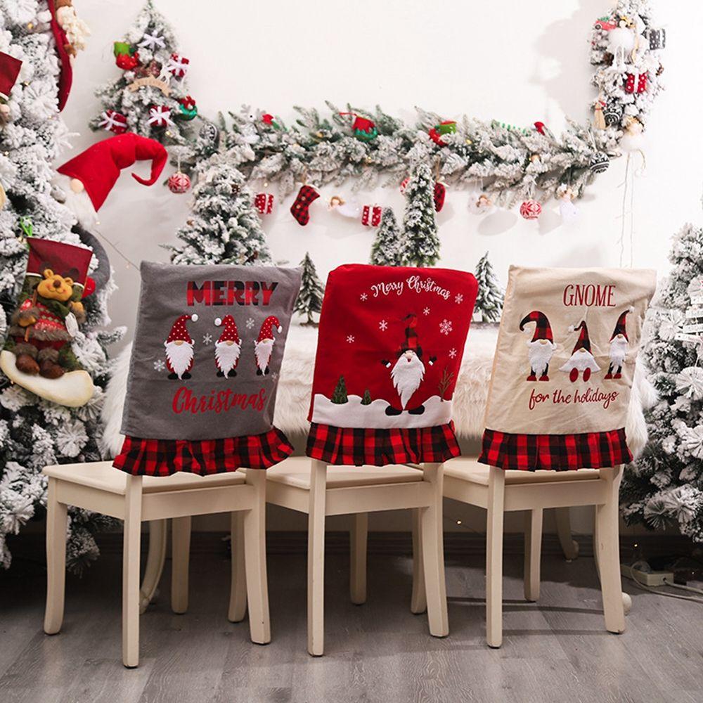 Back Dining Room  Decor Chair Covers Chair Seat Cover Xmas Party  Supplies Christmas Decorations