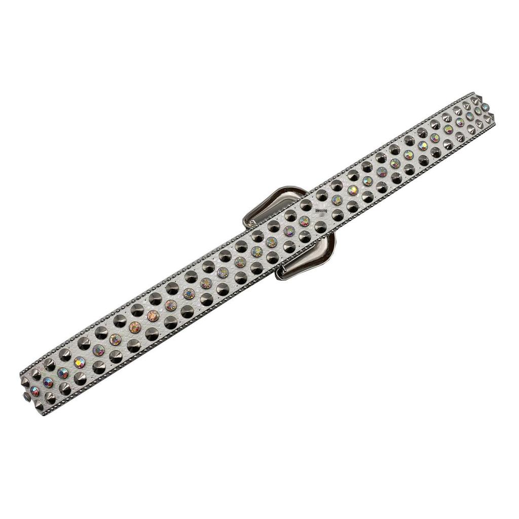 Women's Hip Hop Punk Rhinestone Cross Belt - Trendy Wide Waistband with Glittering Diamonds