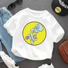 SpongeBob SquarePanted Child Short Sleeve TShirt Anime Character Print Cotton Pullover Boys Girls Summer Casual Crew Neck Tops
