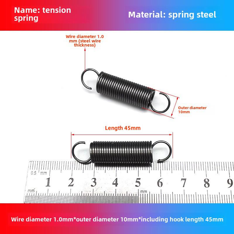 1.0mm Yellow Spring Steel Tension Spring with Hook Clamp for Mop Brake Binding Machine