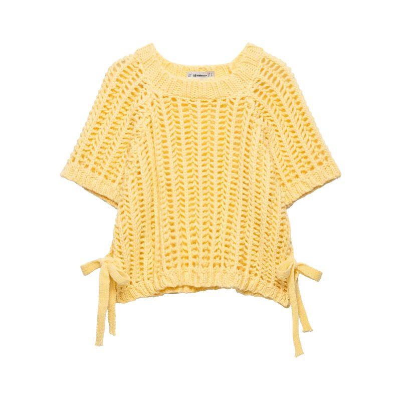 Araltay New Arrival Fashion Style Women's Clothing Fashion All-Match Pure Color Side Band Decoration Thick Needle Tops 2142116