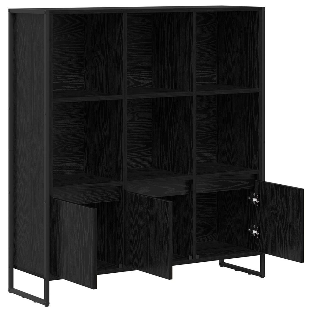 Bookshelf Set of 2 Black Oak Effect 99.5 x 30 x 108 cm