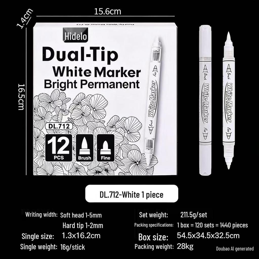 Huidel 710 Liquid Soft Tip Large Capacity White Art Highlighter Pen