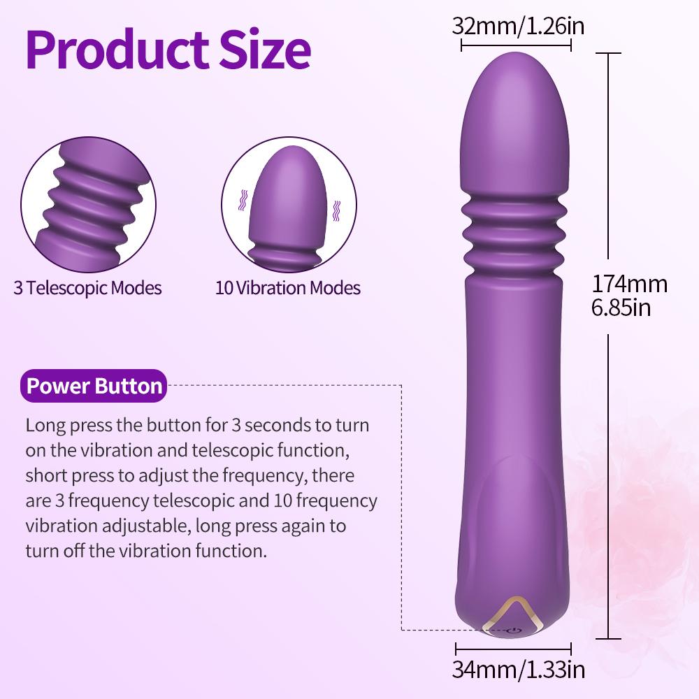 Telescopic Vibrator with 10 Frequency Vibrating Sex Toy for Women G Spot Clitoris Double Stimulation Vagina Massager Adult Toys