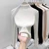 Spring Lace Splicing Semi-turtleneck Knitted Sweater Women's Design Sense Slim Fit Bottoming Shirt Sweet Wind Sweater