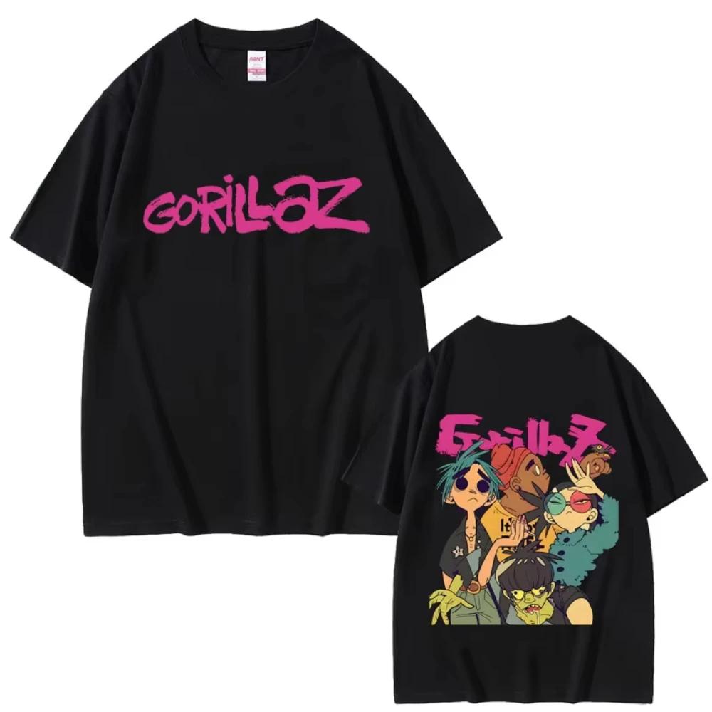 Gorillaz Band TShirt Summer Unisexs Unisex Hip Hop Fashion Oversized Streetwear Male Gothic Rock Alternative Short Sleeve T Shirts