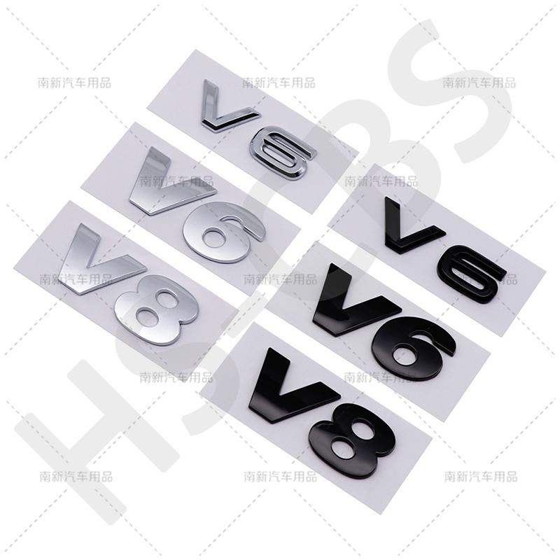 ABS V6 V8 Automobile Displacement Logo For VW Volkswagen Car Styling Rear Trunk Stickers Emblem Tailgate Decal Car Accessories