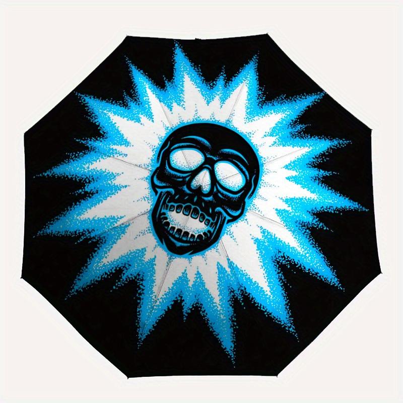 

1pc Skull Sunburst Automatic Umbrella High Quality Canopy, Portable Folding Umbrella with, Ideal Gift for - Travel, Everyday, Formal Events, Stylish A