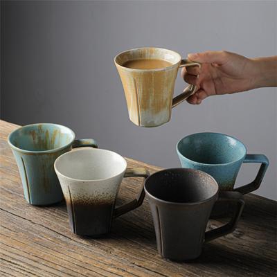 Japanese Simple Ceramic Retro Home Coffee Cup Creative Water Cup Breakfast Cup Coarse Pottery Cup