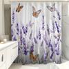 1pc Butterfly Lavender Shower Curtain - Waterproof, Durable, Includes 12 Hooks, Decorative Bathtub Partition
