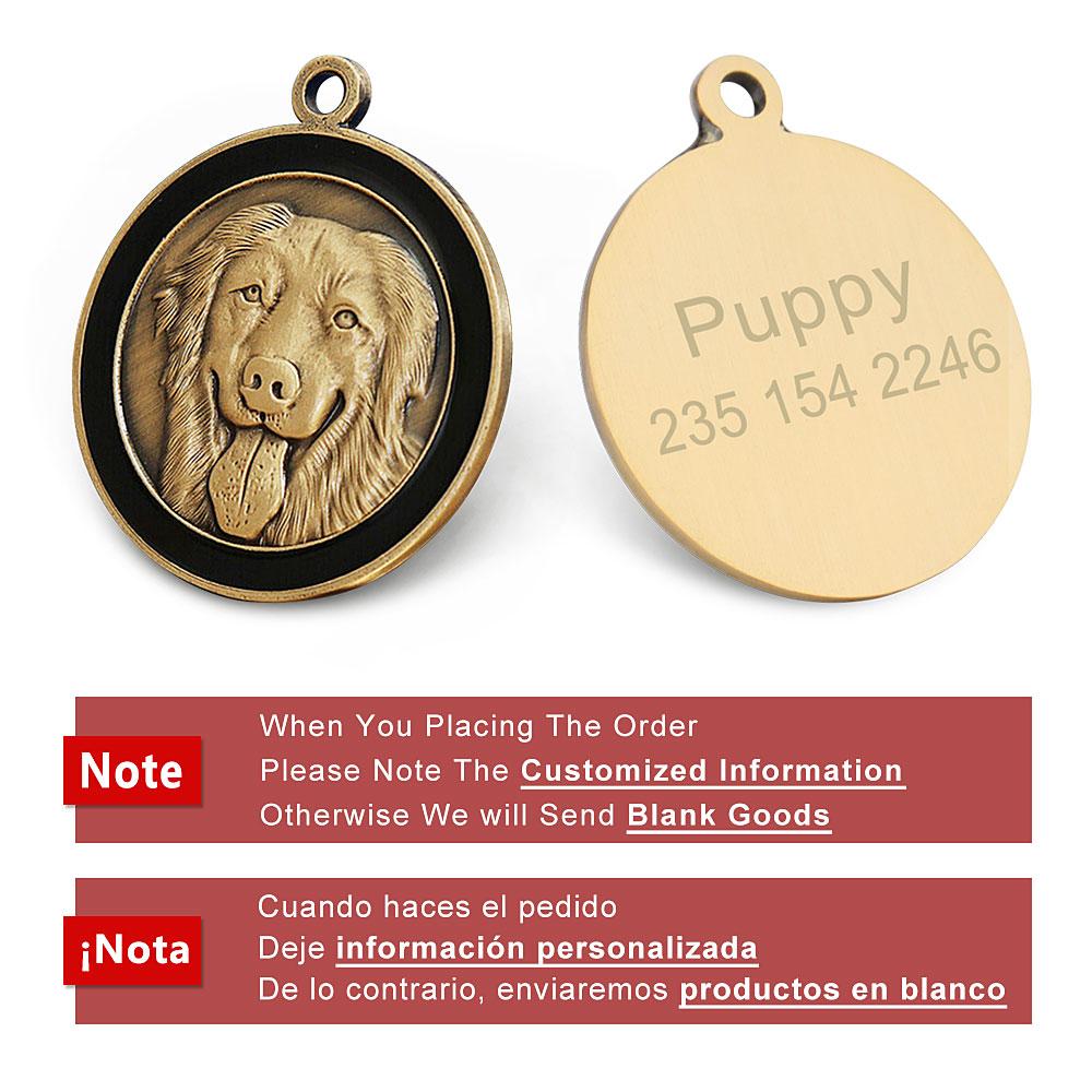 Benutzerdefinierte Hundemarke Personalisierte Hundemarke Golden Retriever Schild Retro Haustierhalsband Zubehör Name DIY Für Welpen Halsketten Anhänger