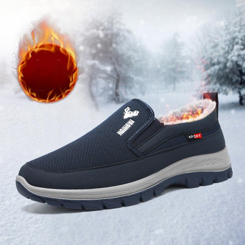 Cotton Shoes for Autumn and Winter Men Outdoor Wear One Foot Snow Boots Dad Shoes with Thick Fleece Old Beijing Lightweight Cotton Boots