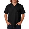 Men's Short Sleeve V-Neck Pocket T-Shirt with Labor Day Print, Uniform Top
