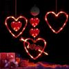 Heart Shaped Window Led Light Battery Powered with Timer Hanging Led Lamp Plastic Love Sucker Lamp