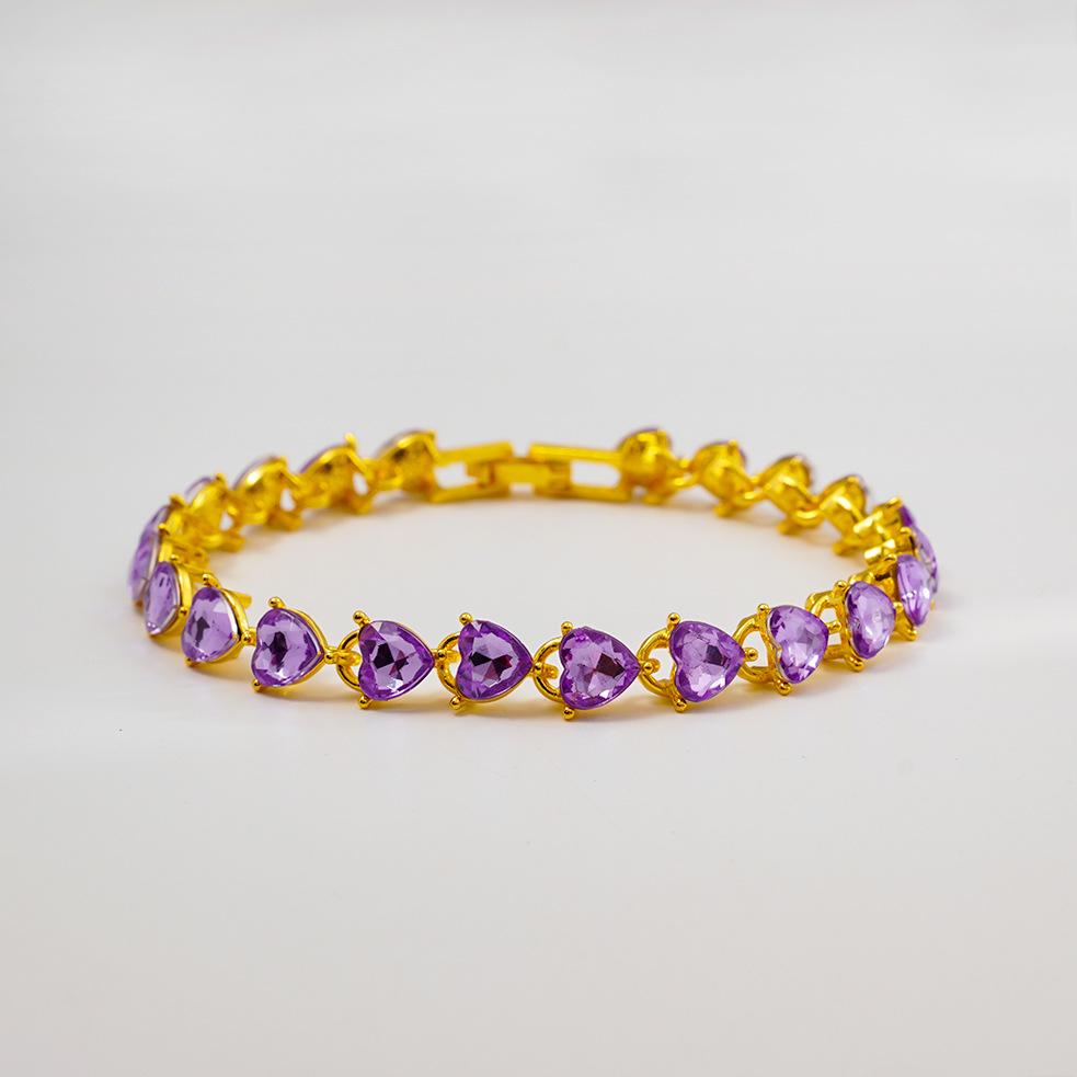 

Exquisite Fashion Jewelry Heart Bracelet Love Purple High-end Jewelry Jewelry Alloy Bracelet