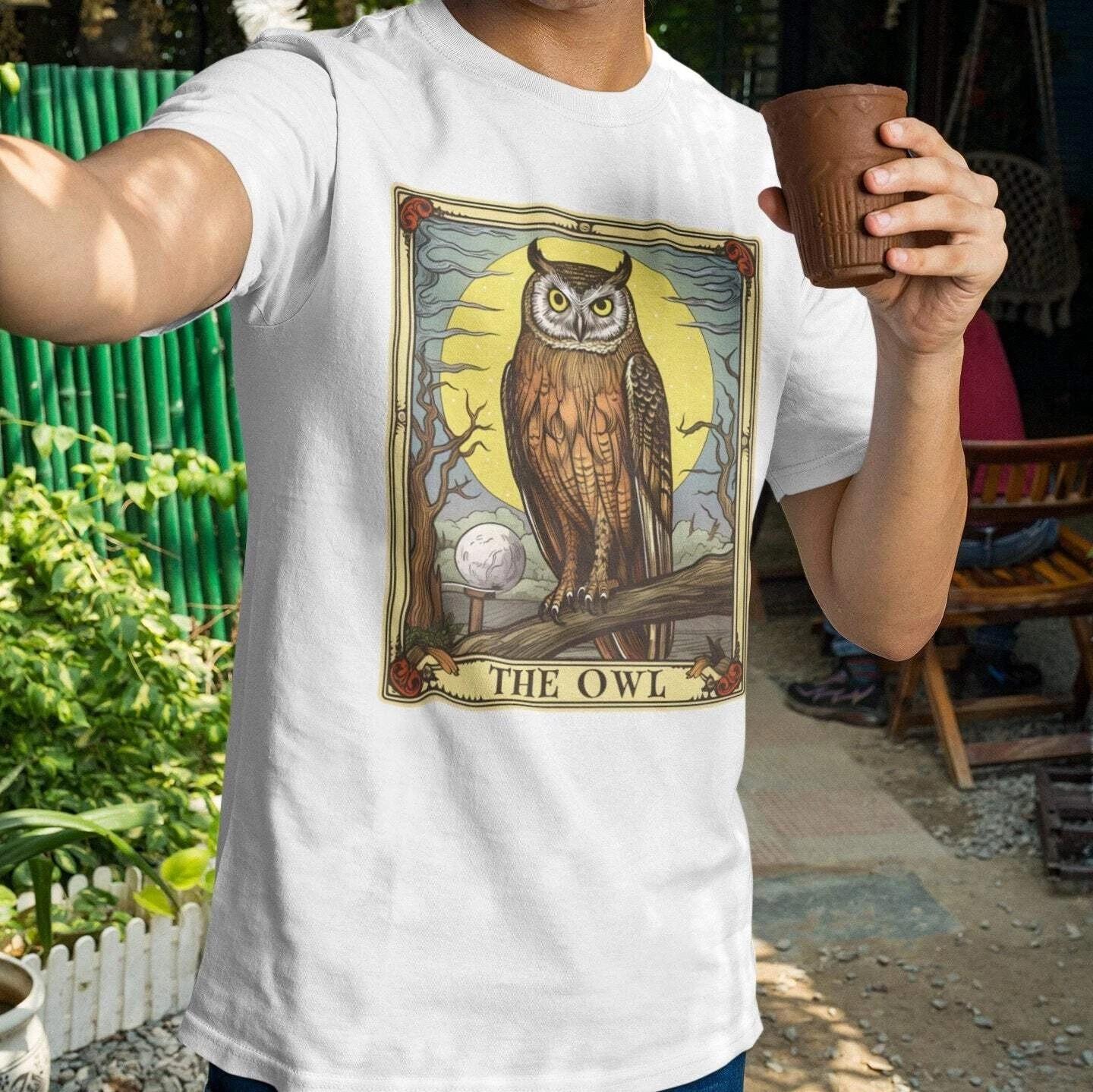 The Owl Tarot Card Shirt, Bird Lover L