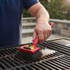 Portable Outdoor Manual Grill Cleaner Brush with Sturdy Handle and Replaceable Scrubbing Pad for Efficient Barbecue Cleaning