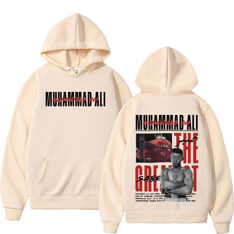The Greatest Muhammad Ali Vintage Graphics Hoodies Men Women Fashion Cool High Street Sweatshirts Casual Fleece Oversized Hoodie