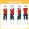Authentic One Piece Luffy Costume Pirate King Cosplay Outfit For Halloween