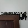 "Thinking Room" Toilet Door Sign Modern Metal Bathroom Wall Art Funny Door Frame Sculpture Decorative Window Door Frame Pendant