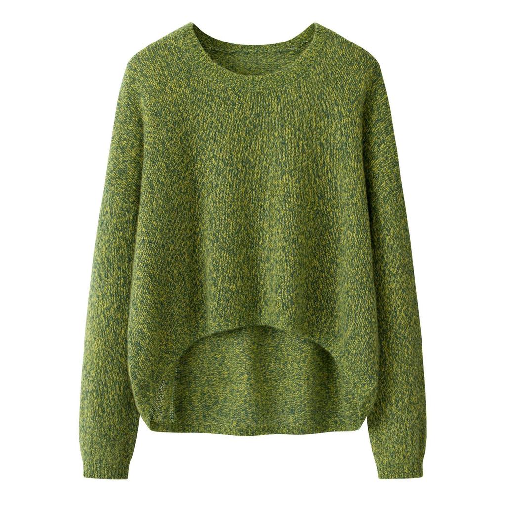 Damen Weicher Kaschmir Strickpullover - Rundhalsausschnitt, Lockere Passform, Einfarbiger Pullover für Herbst/Winter