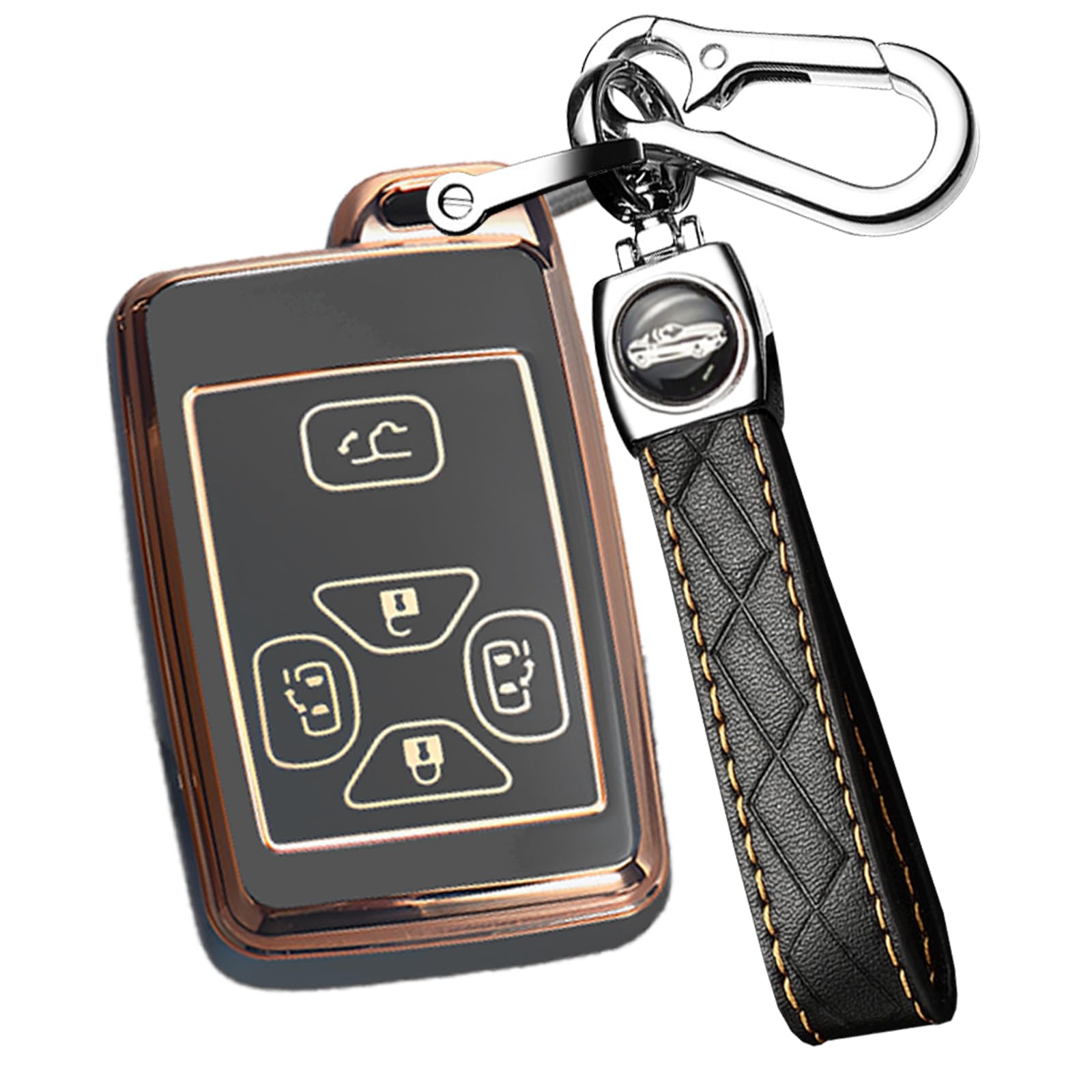 

Toyota Dedicated Smart Key Cover, Key Case, Key Holder, Silicone TPU Material, Compatible with M чёрный