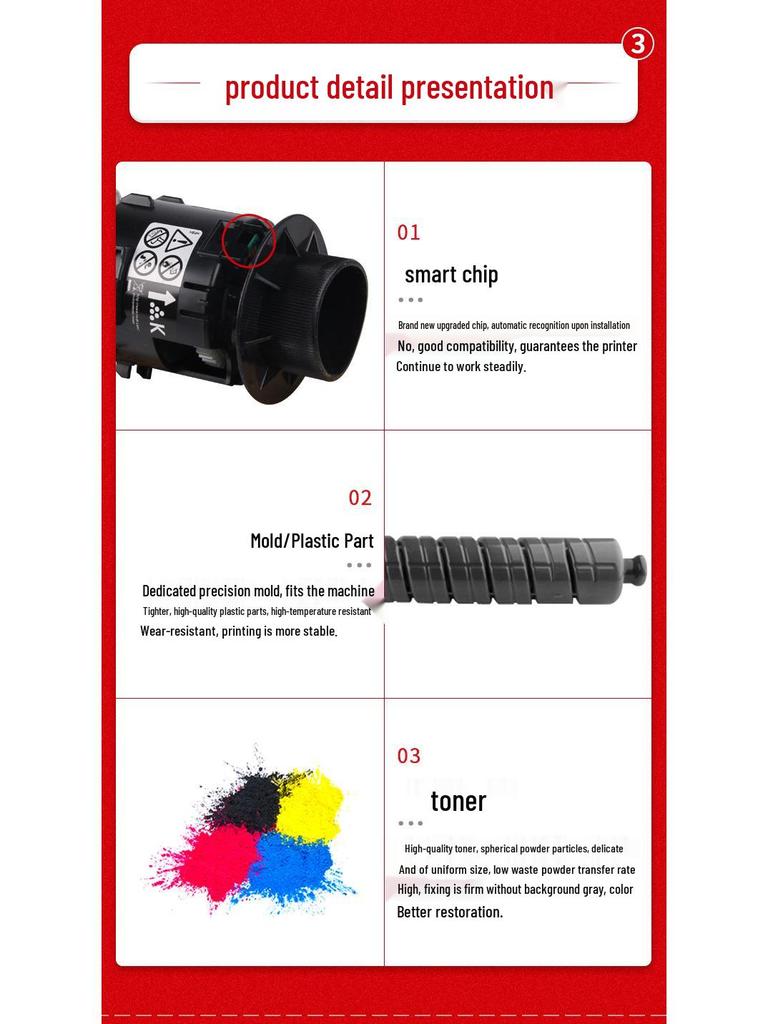 Compatible Ricoh Toner Cartridge for Models: MPC6003SP, C6004SP, C4503SP, C5504SP