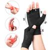 Unisex Copper Fiber Compression Gloves Anti-Skid Breathable Half-Finger Training Gloves Promotes Hands Blood Circulation 1pair