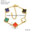 Flower Electroplated Four-leaf Clover Titanium Steel Bracelet Versatile High-end Fashion Jewelry Women's Bracelet