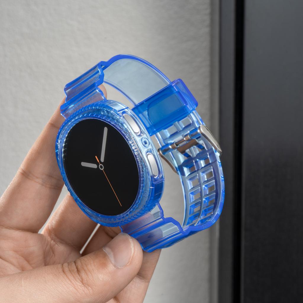 Case+Strap For Samsung Galaxy Watch 8 40mm 44mm Band Pulseira Transparent Silicone Bracelet Correa Galaxy Watch 8 Accessories