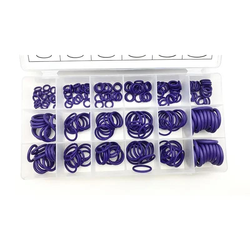 270Pcs NBR O-Ring Assortment Kit Nitrile Rubber High Pressure O-ring Seal Kit Valve CS 1.78mm~3.53mm OD 5.29mm~17.17mm Purple Purple NBR 270Pcs