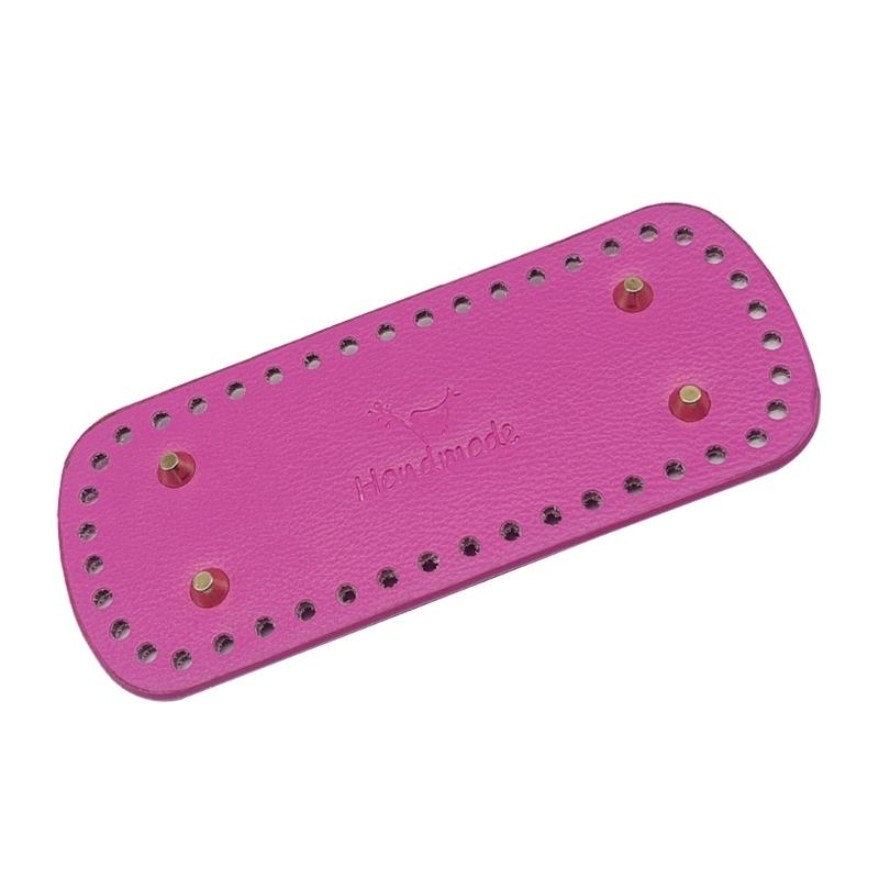 Handmade Bag Bottoms with 44 Holes Leather Oval Round Bag Base DIY Crochet Bag Accessories for Knitting Bags Bucket Bags