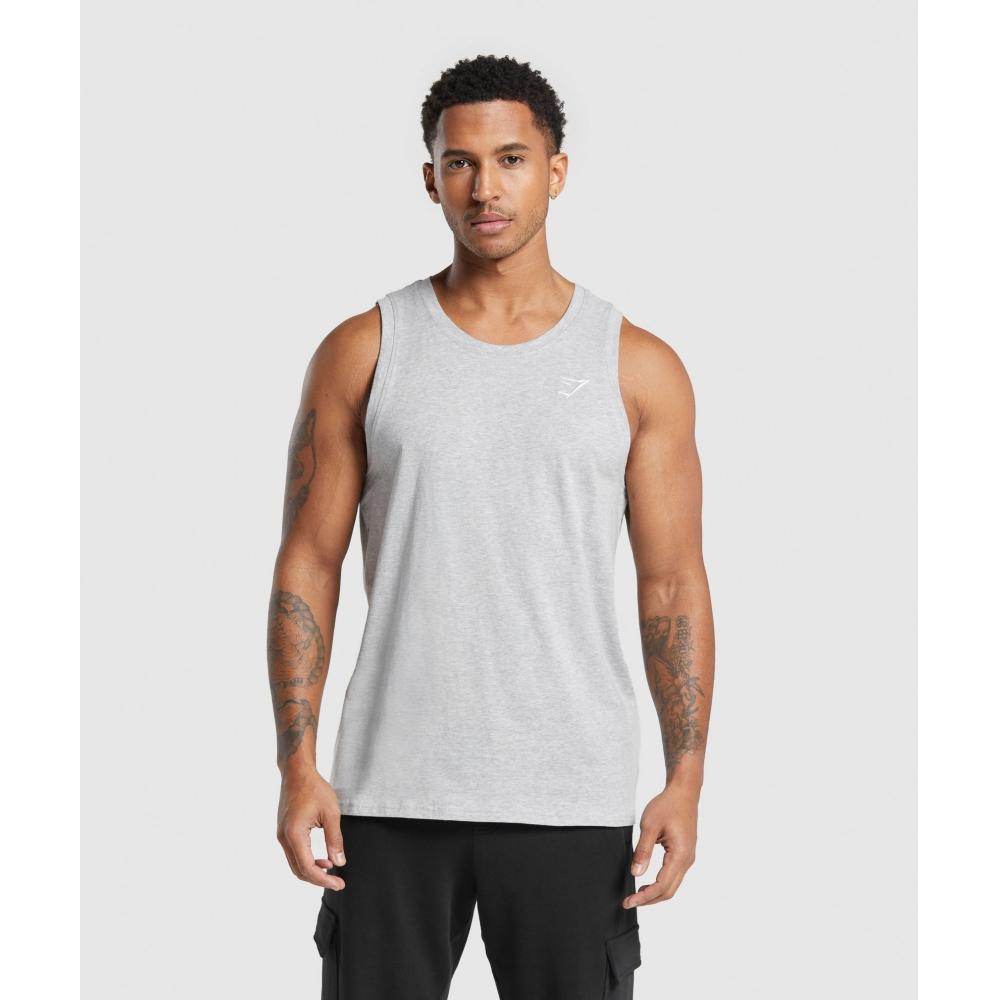 

GYMSHARK Crest Tank Light Grey Core Marl A3A7Q GBCN