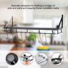 Metal Hanging Pan Pot Rack Wall Mounted with 10 Hook Holders Kitchen Storage Organizer