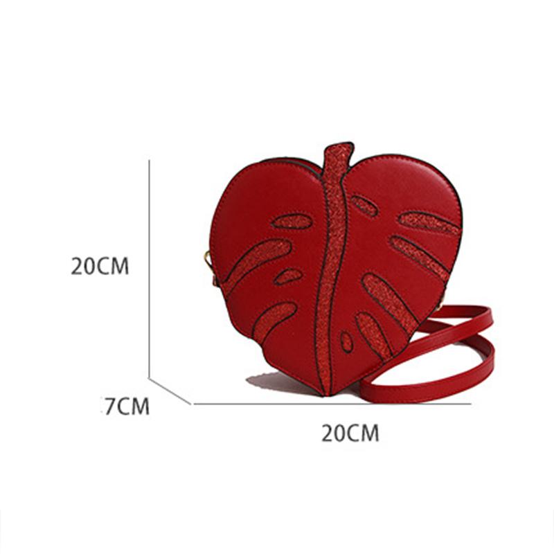 Leaf Shape Crossbody Bag Creative Brand Fashion Design Women Multiple Colors Elegant Mini Handbag Messenger Bag AVE