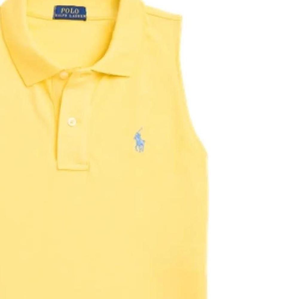 Polo Ralph Lauren Smal passform Enfärgad Ärmlös Pikétröja Dam Toppar Gul WMPOKNINB920039-700