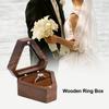 Jewelry Storage Box Finish Velvet Foam Triangle Shape Rustic Storage Single Slot Wooden Ring Box Engagement Accessory