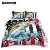 Pike Fish Bedding Striped Bass Big Pattern Hunting And Fishing Themed Duvet Cover For Kids Boys BedRoom Decorations For Teens