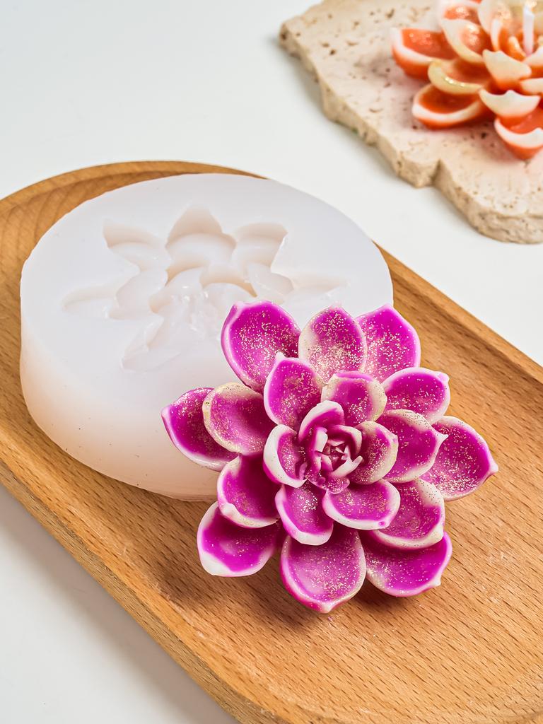 DIY Succulent Cactus Silicone Candle Mold 3D Flower Aroma Plaster Crafts Make Handmade Soap Chocolate Candy Cake Baking Tools