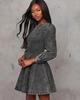 Denim A-Line Dress with Round Neck and Long Sleeves, Casual Stretch Comfort Fit, Two-Tone Options