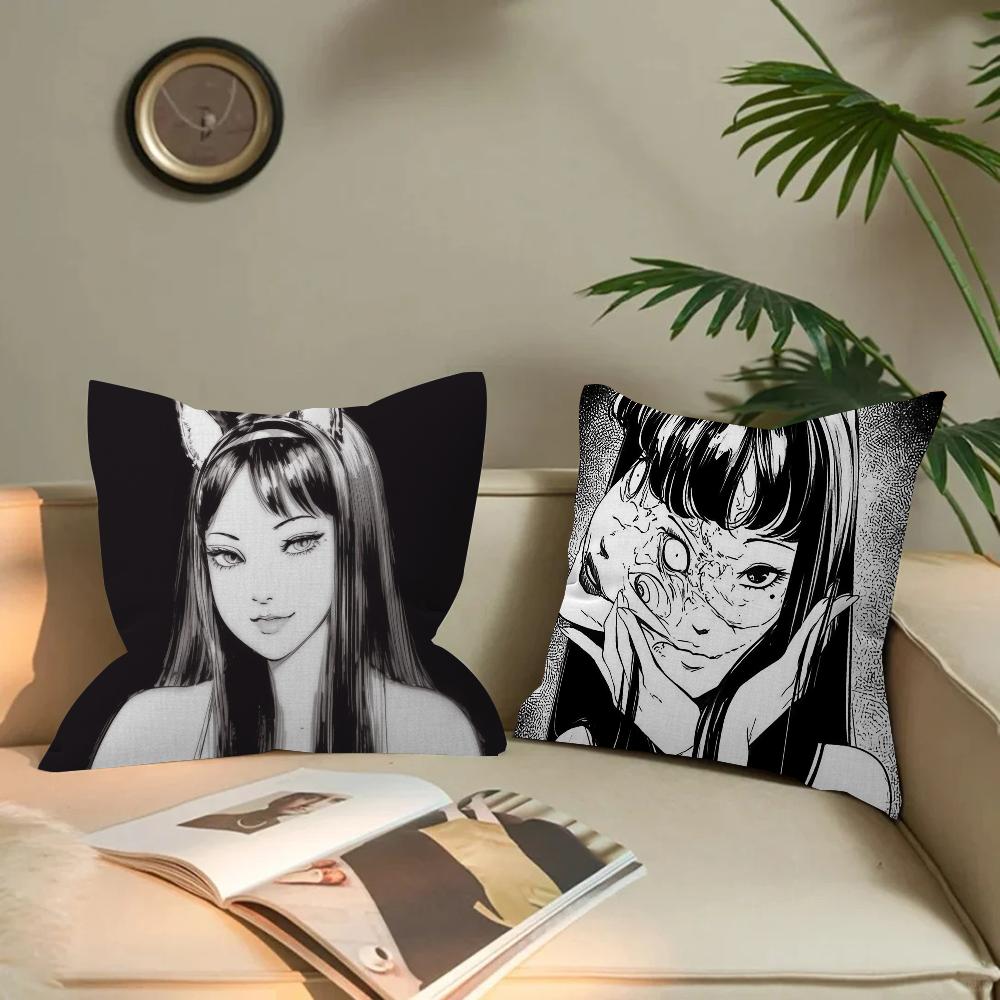 Japan Manga Junji Ito Tomie Personalized Picture Text Home Decorative Pillows Household Gifts 45x45cm