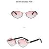 Women's sunglasses, men's and women's retro polygonal metal sunglasses