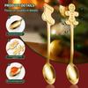 4pcs Dessert Spoons Gingerbread Man Silver Stainless Steel Christmas Spoons High-Quality Coffee Spoons for Coffee Lovers