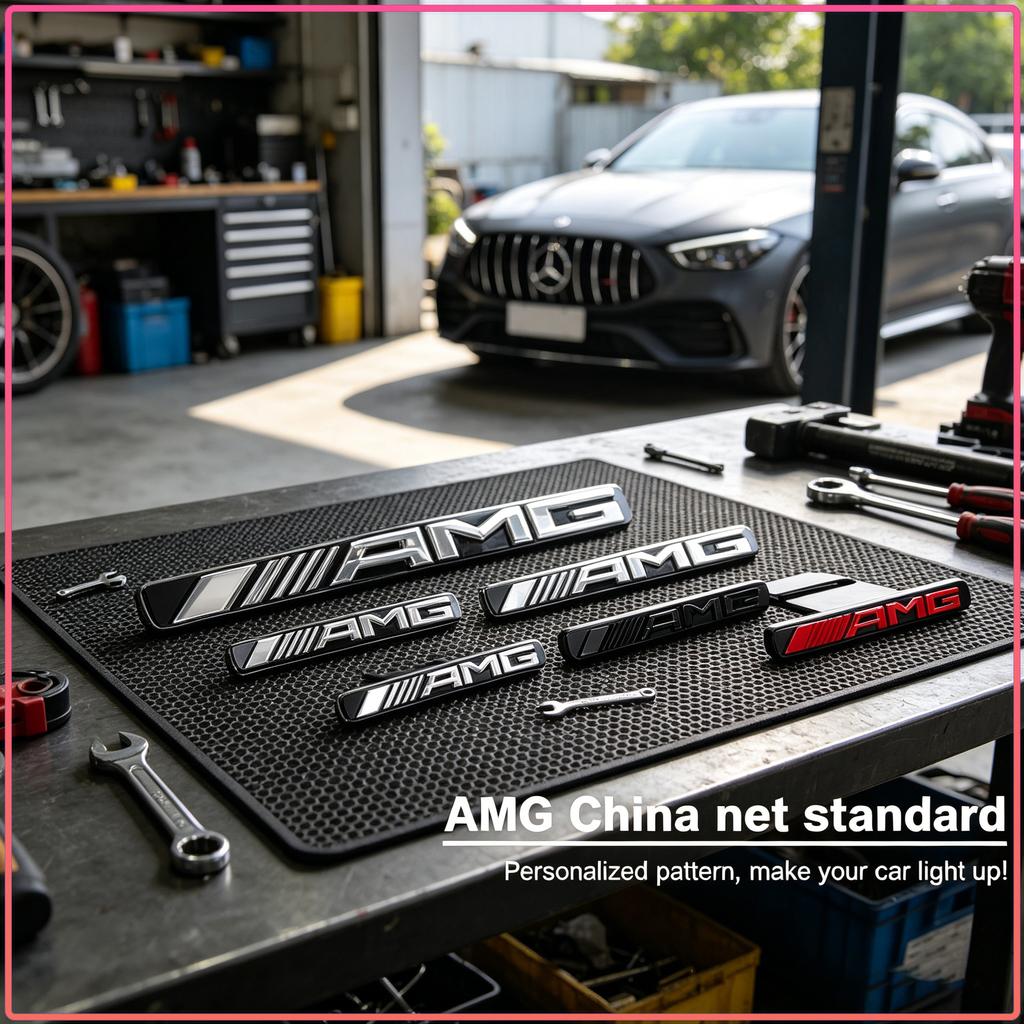1Pcs Auto Front Grill Badge Emblem AMG Logo Styling For Mercedes-Benz CLS GLC GLK W211 W221 W220 W163 W164 W203 W204 A B C E S SLK Class