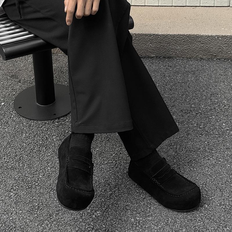 Fashion Male All-match Lazy Shoes New High Quality Suede Loafers Leather Business Formal Men Leather Shoes Brand Moccasin Wedding Shoes