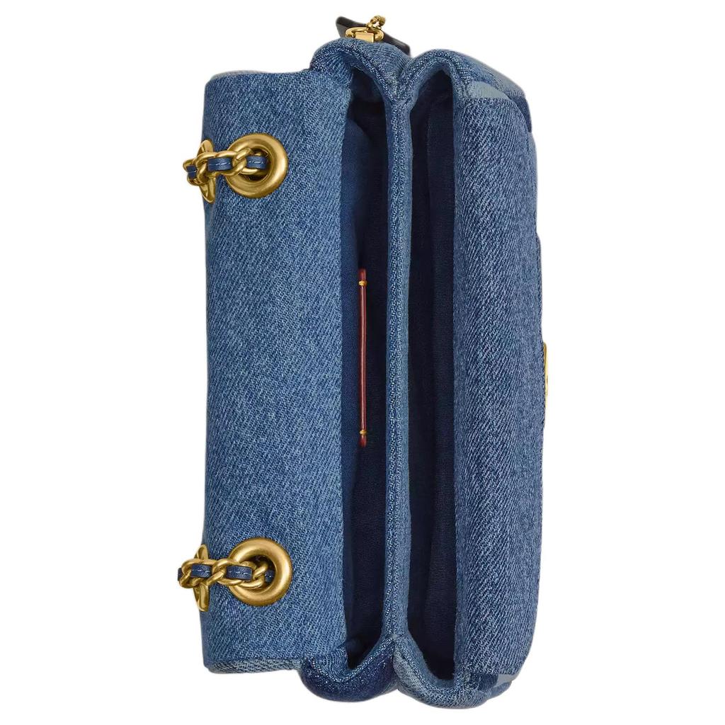 Coach Borsa a Spalla in Denim Tigrato Media da Donna Ottone & Blu CAM91-B4EI