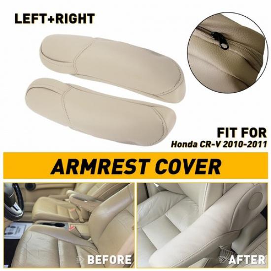 Fits Honda CRV CR-V 2010 2011 leather seat armrest cover 2PC/double beige EOA