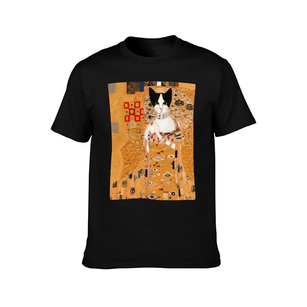 Klimt Cat TShirt High Elasticity Sports Tee Shirt
