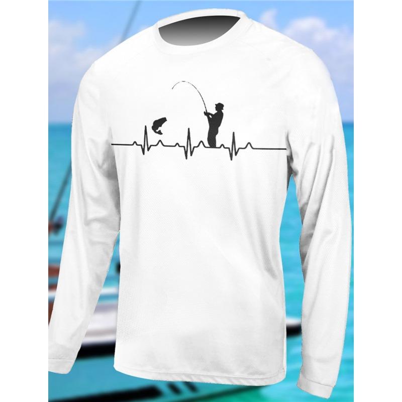 Men's Fishing Shirt Outdoor Long Sleeved UV Protection Breathable Quick Dry Lightweight Sweat Wicking Tops Spring Summer Fishing