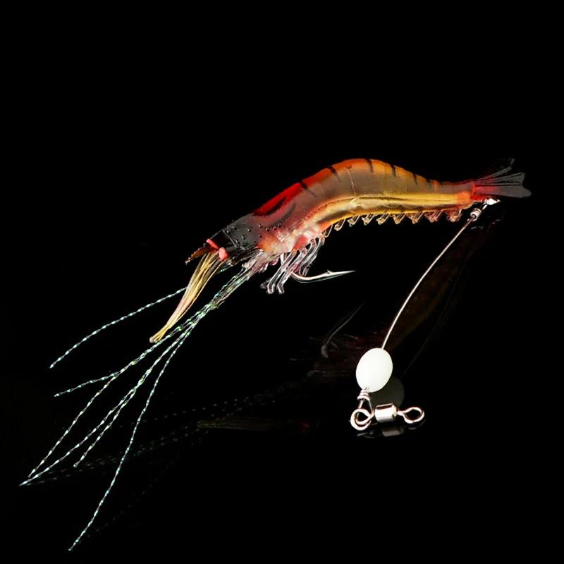 

1 Pc Luminous Soft Fishing Lures Fake Shrimp Floating Shaped Lure Bait Bionic Artificial Shrimp with Hook Fishing Tackle 7.5cm 5.5g